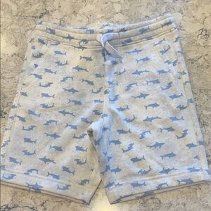 Old Navy Light Gray & Light Blue Shark Print Kids Shorts